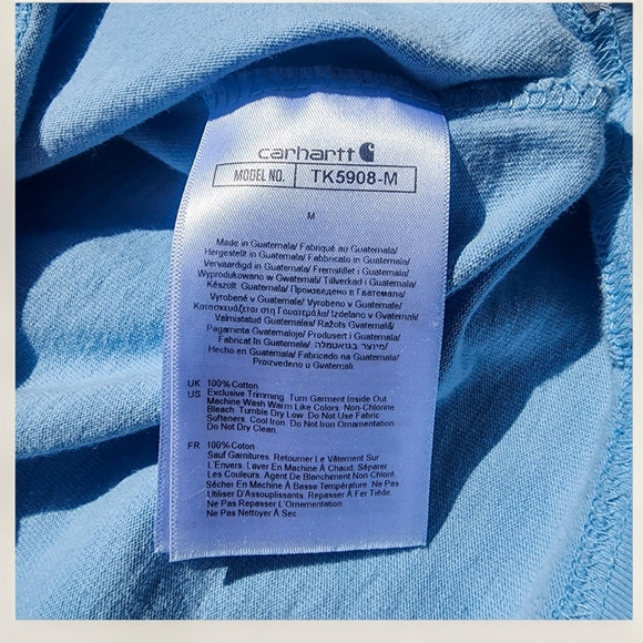 Carhartt Men's Logo T-Shirt – Light Blue – Size M - Picture 4 of 8